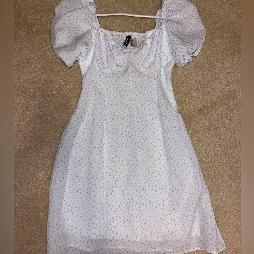 H&M blue floral mini dress